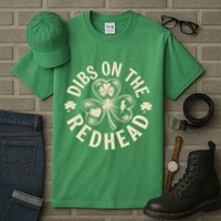 Funny Shamrock Irish St Patricks Day Dibs On The Redhead Tall T-Shirt