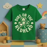 Funny Shamrock Irish St Patricks Day Dibs On The Redhead Toddler T-Shirt