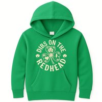 Funny Shamrock Irish St Patricks Day Dibs On The Redhead Kids Hoodie