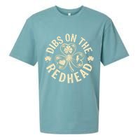 Funny Shamrock Irish St Patricks Day Dibs On The Redhead Sueded Cloud Jersey T-Shirt