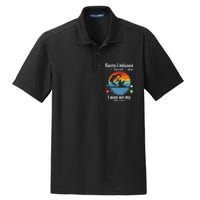 Funny Sorry I Missed Your Call Was On Other Line Fishing Vintage Dry Zone Grid Polo