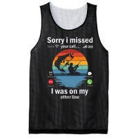 Funny Sorry I Missed Your Call Was On Other Line Fishing Vintage Mesh Reversible Basketball Jersey Tank