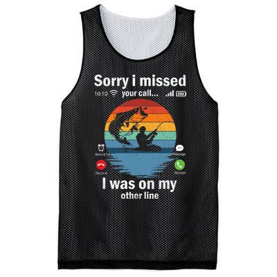 Funny Sorry I Missed Your Call Was On Other Line Fishing Vintage Mesh Reversible Basketball Jersey Tank