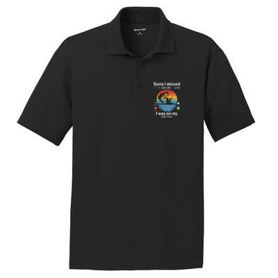 Funny Sorry I Missed Your Call Was On Other Line Fishing Vintage PosiCharge RacerMesh Polo