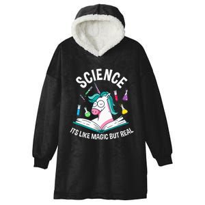 Funny Science Is Like Magic But Real Unicorn Funny Science Hooded Wearable Blanket