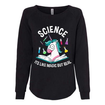 Funny Science Is Like Magic But Real Unicorn Funny Science Womens California Wash Sweatshirt