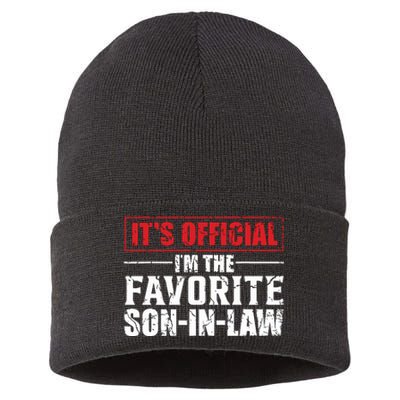 Funny Son In Law Im The Favorite Son In Law Sustainable Knit Beanie