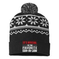 Funny Son In Law Im The Favorite Son In Law USA-Made Snowflake Beanie