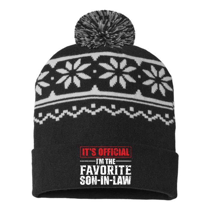 Funny Son In Law Im The Favorite Son In Law USA-Made Snowflake Beanie