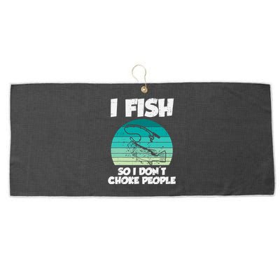 Fish So I Dont Choke People Funny Saying Fishing Large Microfiber Waffle Golf Towel