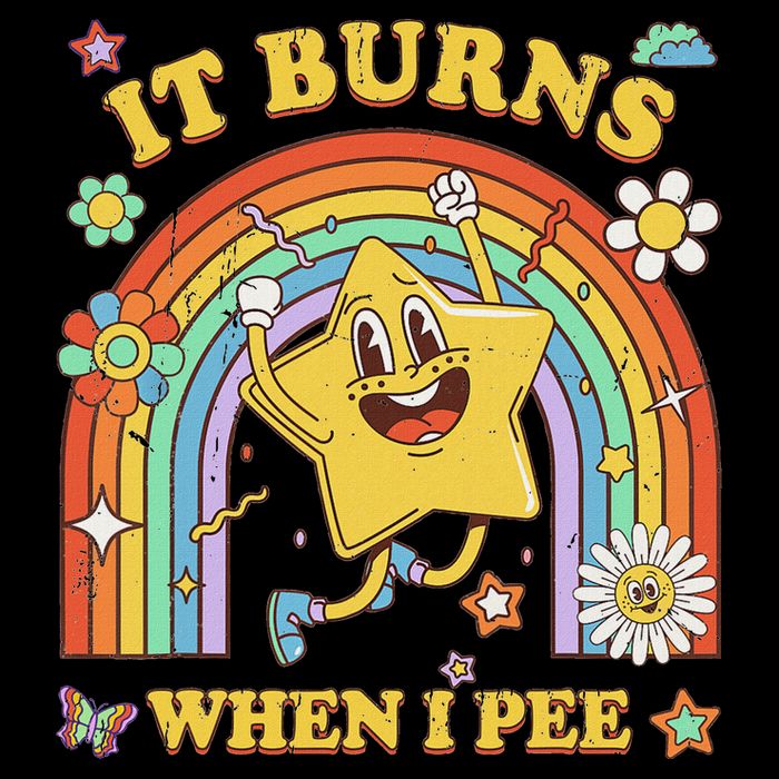 Funny Saying It Burns When I Pee Sarcastic Meme Drawstring Bag
