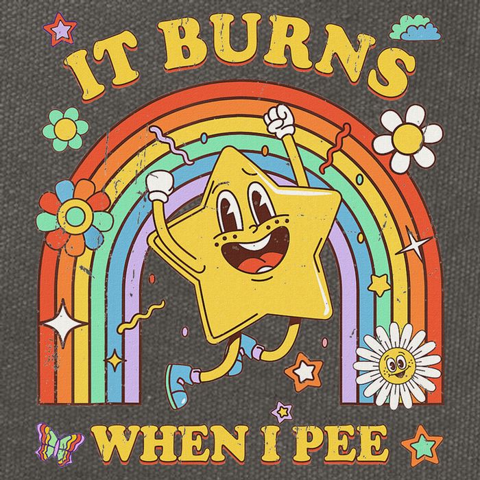 Funny Saying It Burns When I Pee Sarcastic Meme Cotton Canvas Backpack
