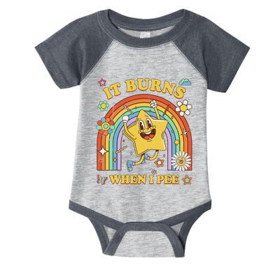 Funny Saying It Burns When I Pee Sarcastic Meme Infant Baby Jersey Bodysuit