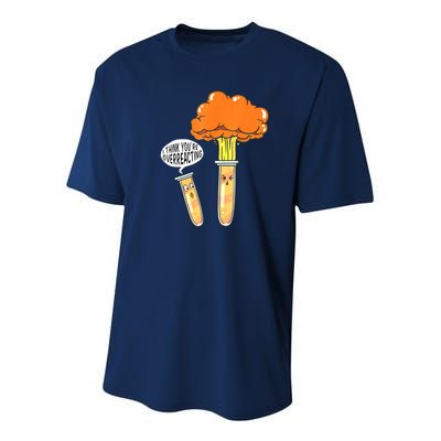 Funny Science I Think Youre Overreacting Nerd Chemistry Gift Youth Performance Sprint T-Shirt