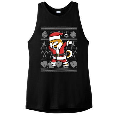 Funny Shiba Inu Dabbing Dog Dab Ugly Christmas Cool Gift Ladies PosiCharge Tri-Blend Wicking Tank