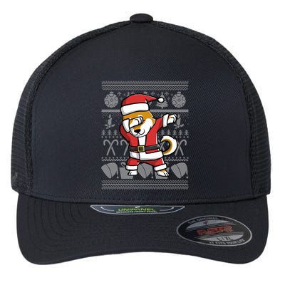 Funny Shiba Inu Dabbing Dog Dab Ugly Christmas Cool Gift Flexfit Unipanel Trucker Cap