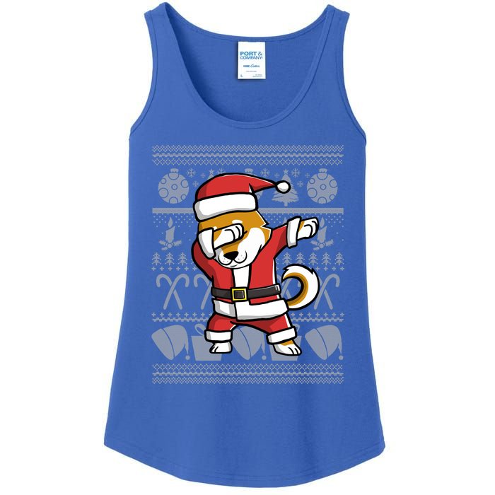 Funny Shiba Inu Dabbing Dog Dab Ugly Christmas Cool Gift Ladies Essential Tank