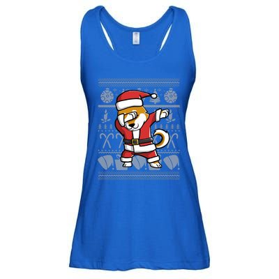 Funny Shiba Inu Dabbing Dog Dab Ugly Christmas Cool Gift Ladies Essential Flowy Tank