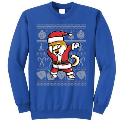 Funny Shiba Inu Dabbing Dog Dab Ugly Christmas Cool Gift Tall Sweatshirt