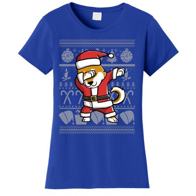 Funny Shiba Inu Dabbing Dog Dab Ugly Christmas Cool Gift Women's T-Shirt