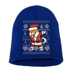 Funny Shiba Inu Dabbing Dog Dab Ugly Christmas Cool Gift Short Acrylic Beanie