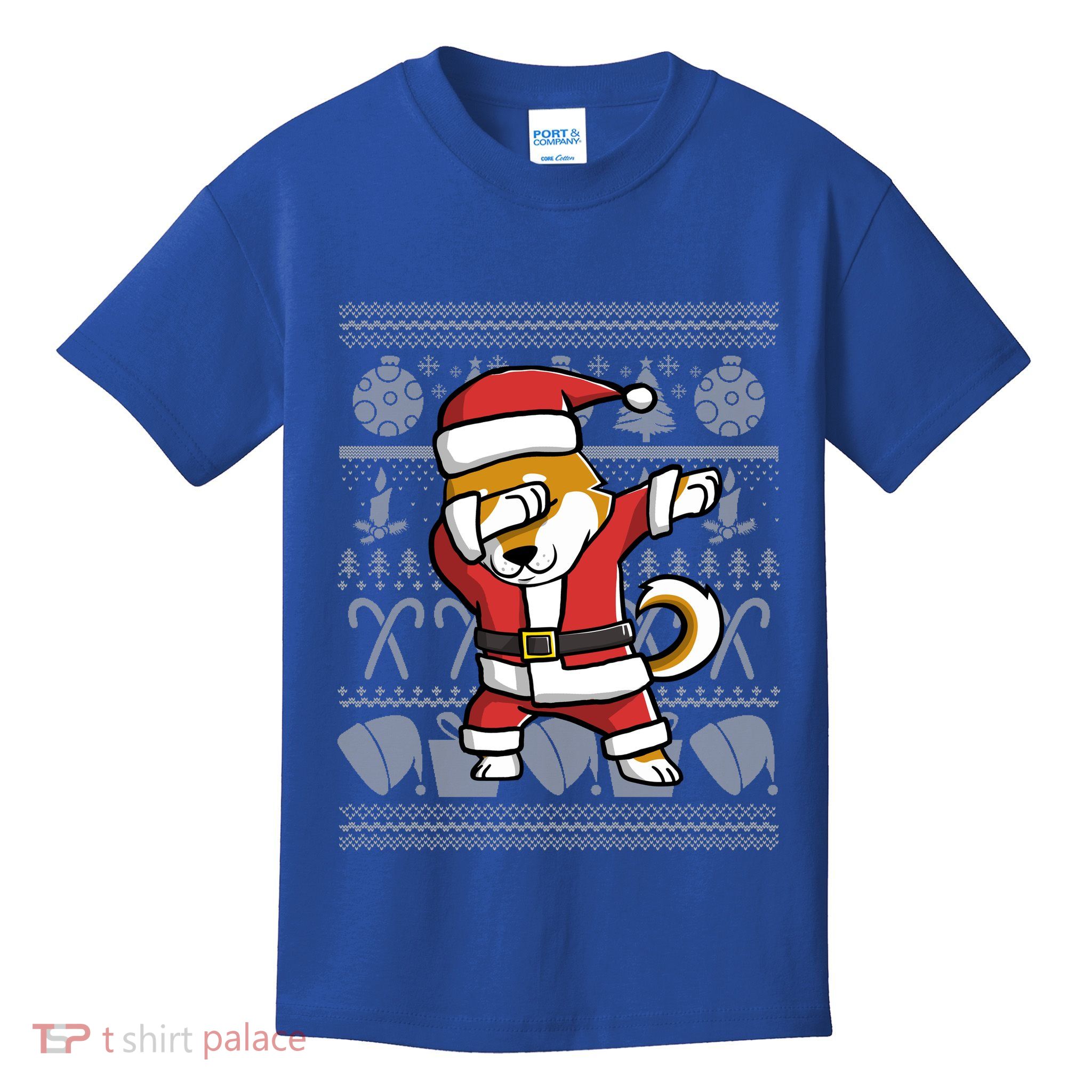 Funny Shiba Inu Dabbing Dog Dab Ugly Christmas Cool Gift Kids T-Shirt