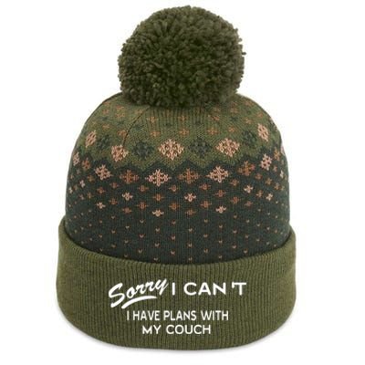 Funny Sorry I Cant I Have Plans With My COUCH The Baniff Cuffed Pom Beanie