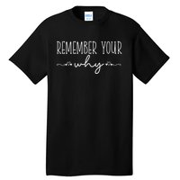 Funny Sarcastic Inspirational Quote Remember Your Why Tall T-Shirt