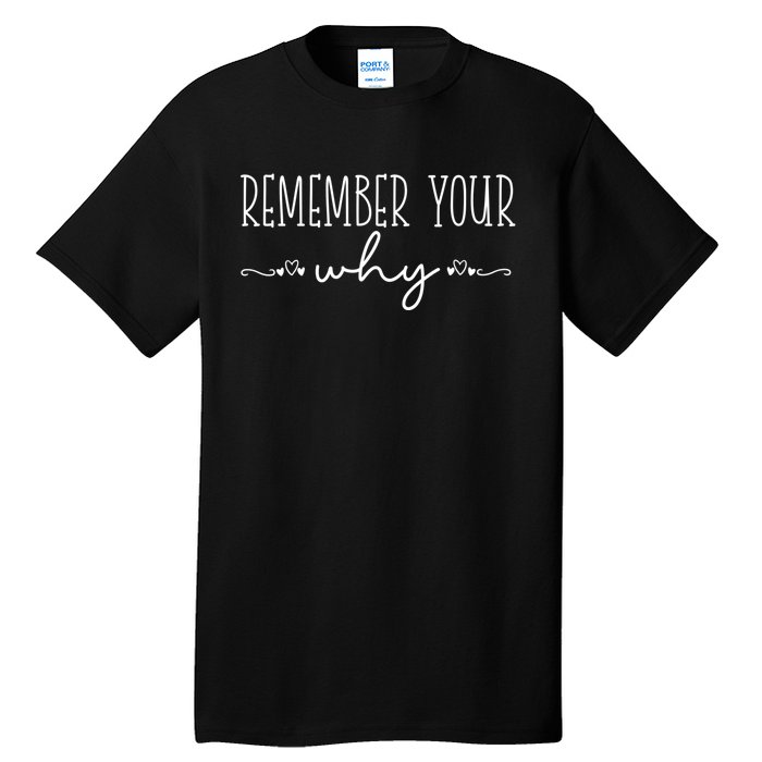 Funny Sarcastic Inspirational Quote Remember Your Why Tall T-Shirt