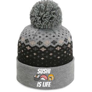 Funny Sushi Is Life Food Lover Gift The Baniff Cuffed Pom Beanie