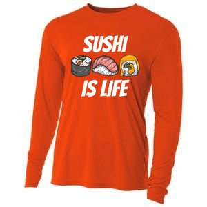 Funny Sushi Is Life Food Lover Gift Cooling Performance Long Sleeve Crew