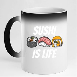 Funny Sushi Is Life Food Lover Gift 11oz Black Color Changing Mug