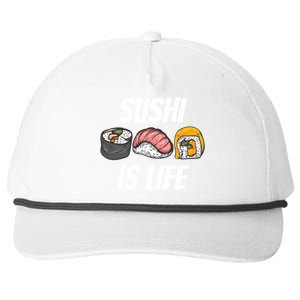 Funny Sushi Is Life Food Lover Gift Snapback Five-Panel Rope Hat