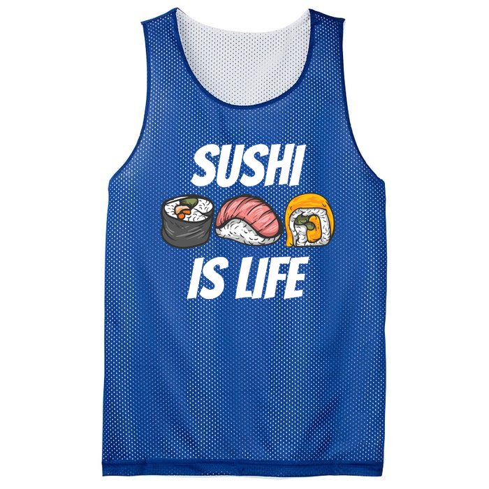 Funny Sushi Is Life Food Lover Gift Mesh Reversible Basketball Jersey Tank