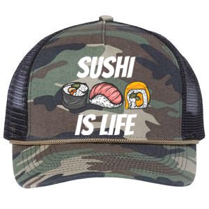 Funny Sushi Is Life Food Lover Gift Retro Rope Trucker Hat Cap