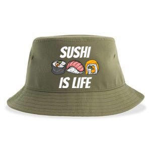 Funny Sushi Is Life Food Lover Gift Sustainable Bucket Hat