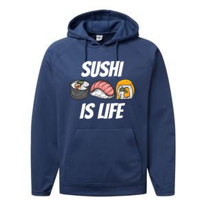 Funny Sushi Is Life Food Lover Gift Performance Fleece Hoodie