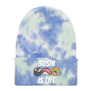 Funny Sushi Is Life Food Lover Gift Tie Dye 12in Knit Beanie