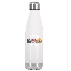 Funny Sushi Is Life Food Lover Gift Stainless Steel Insulated Water Bottle