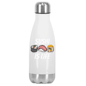 Funny Sushi Is Life Food Lover Gift Stainless Steel Insulated Water Bottle