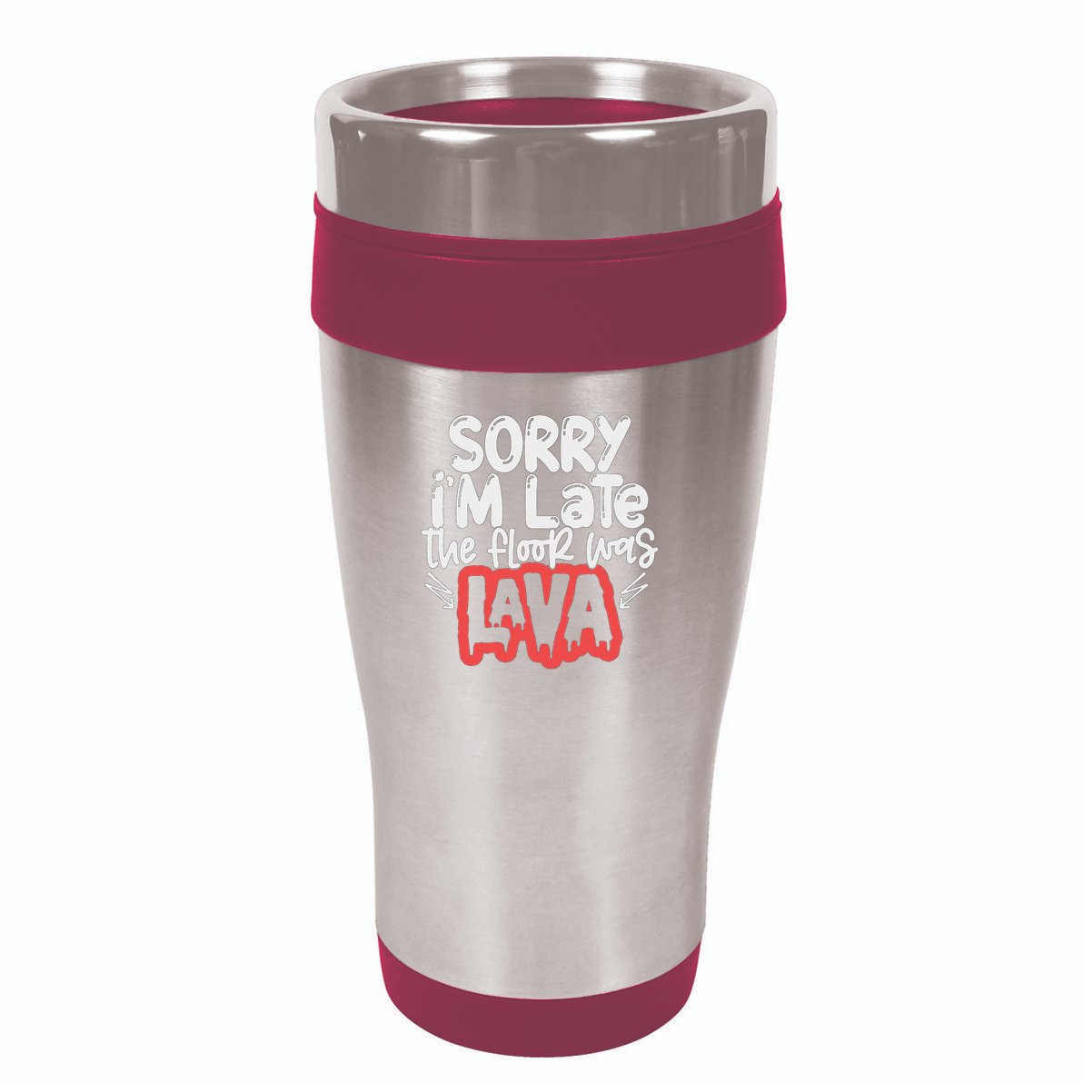 Funny Sorry I'm Late The Floor Was Lava Teacher Gift 16oz Travel Tumbler