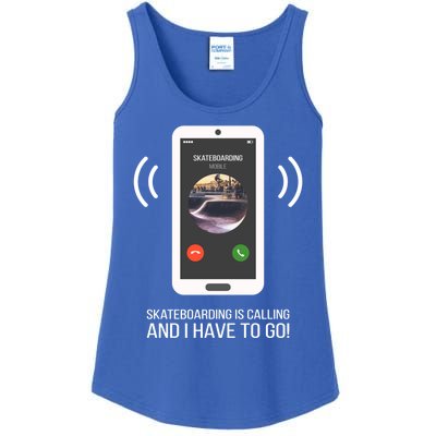 Funny Skateboarding Is Calling Gift Ladies Essential Tank