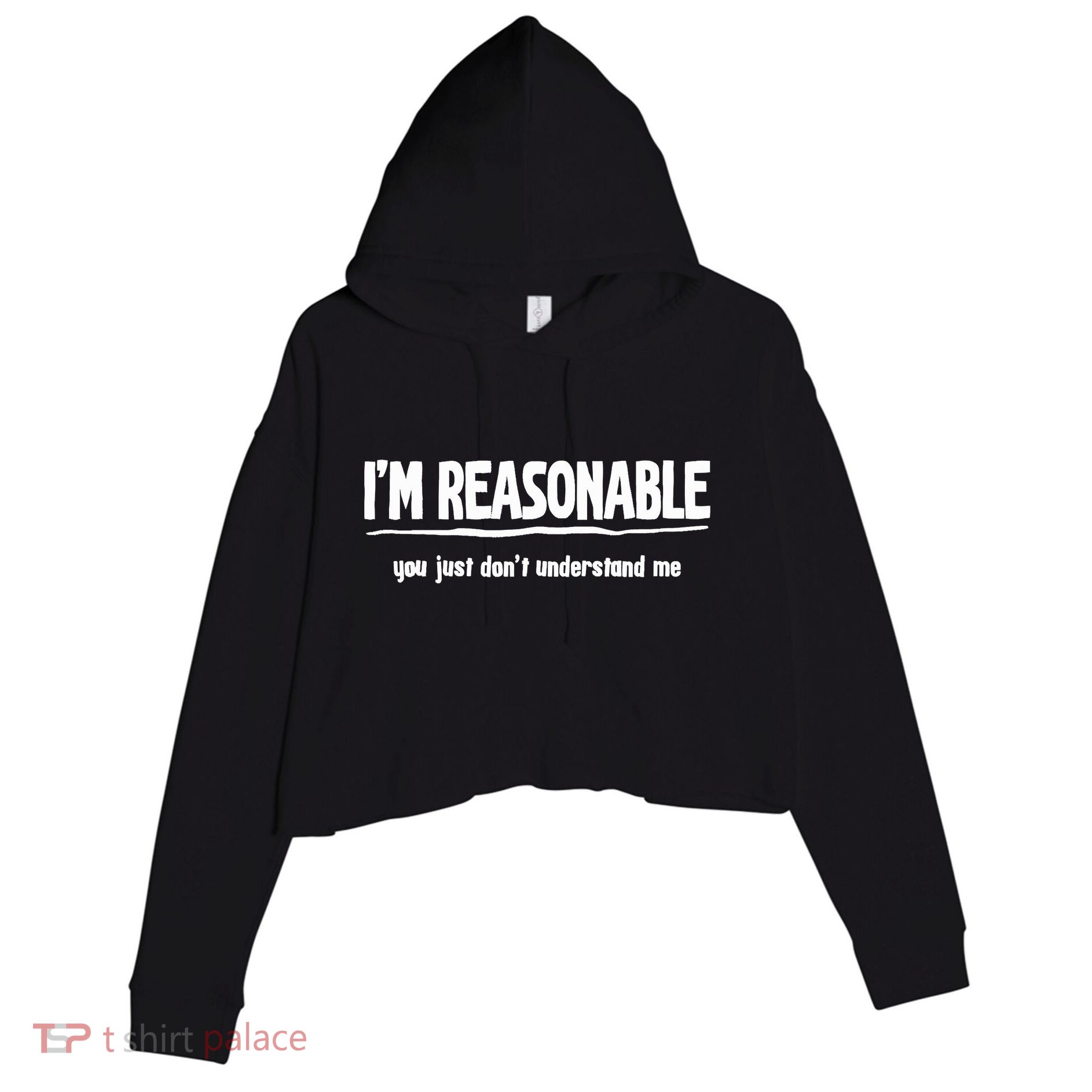 Funny Sarcastic Im Reasonable You Dont Understand Crop Fleece Hoodie