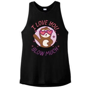 Funny Sloth I Love You Slow Much Cute Sloths Gift Ladies PosiCharge Tri-Blend Wicking Tank