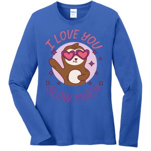 Funny Sloth I Love You Slow Much Cute Sloths Gift Ladies Long Sleeve Shirt