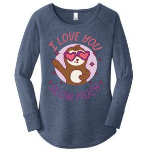 Funny Sloth I Love You Slow Much Cute Sloths Gift Women's Perfect Tri Tunic Long Sleeve Shirt