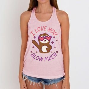 Funny Sloth I Love You Slow Much Cute Sloths Gift Women's Knotted Racerback Tank