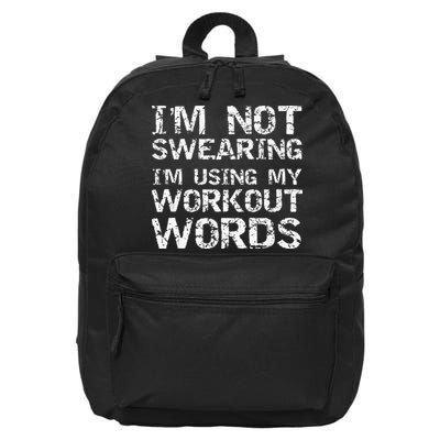 Funny Saying Im Not Swearing Im Using My Workout Words 16 in Basic Backpack