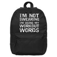 Funny Saying Im Not Swearing Im Using My Workout Words 16 in Basic Backpack