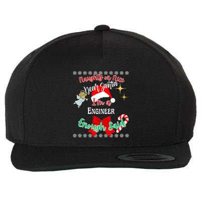 Funny Santa IM An Engineer Enough Said Xmas Christmas Funny Gift Cute Gift Wool Snapback Cap